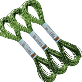 3 Skeins Embroidery Thread, Metallic Embroidery Floss Set, Polyester Cross-Stitch Threads for Hand Embroidery, String Art(E703)