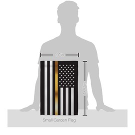 US Thin Gold Line Garden Flag - Set with Stand Armed Forces Service All Branches Support Honor United State American Military Veteran - House Banner Small Yard Gift Double-Sided 13 X 18.5