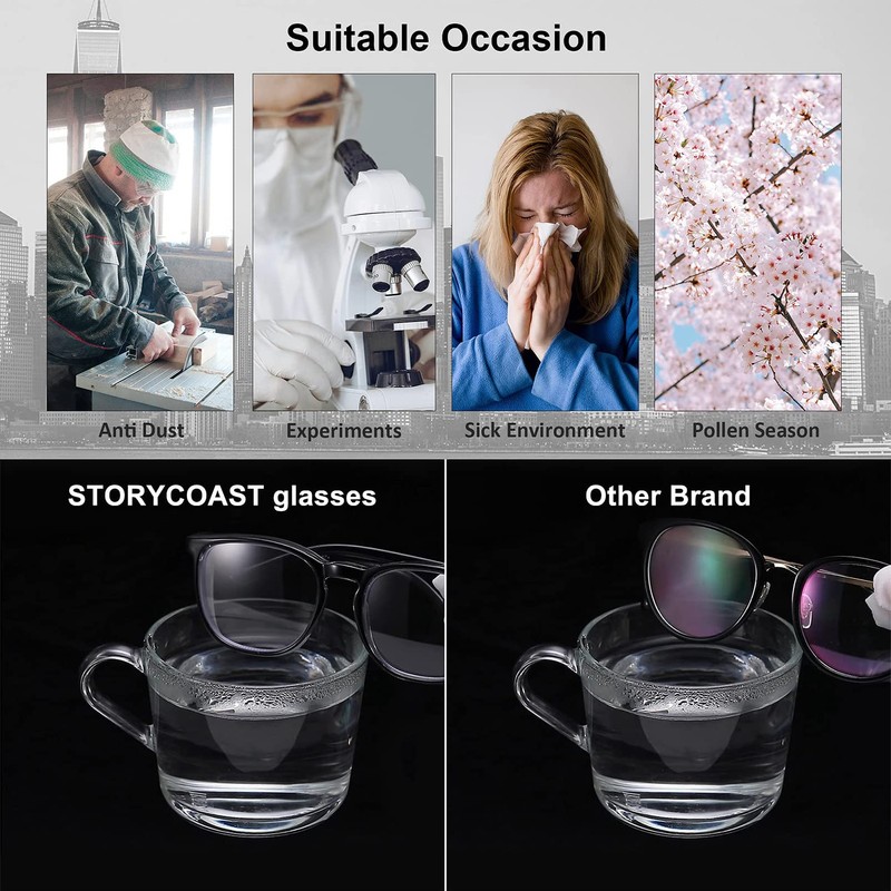 STORYCOAST Safety Glasses Anti Fog Goggles Protective Eyewear Blue Light