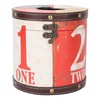 Retro Tissue Box Cylindrical Fashionable PU Leather Wooden Napkin Storage