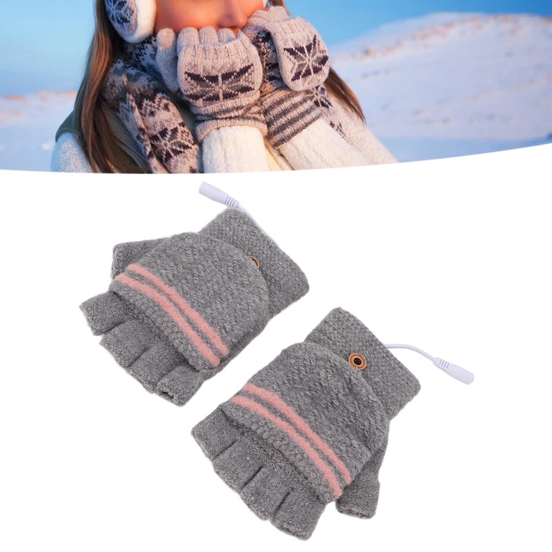 Heated Mitten Gloves Double Sided Heating Promote Blood Circulation USB