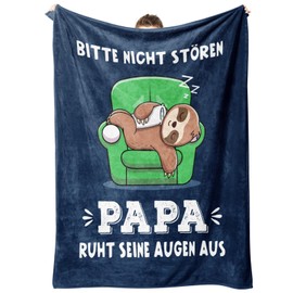 musaecoin Gifts for Dad, Dad Gift Cuddly Blanket, Blanket Gift Dad Birthday, Birthday Gift for Dad, Mother's Day Gift for Dad, 157 x 132 cm Flannel Blankets (Blue)