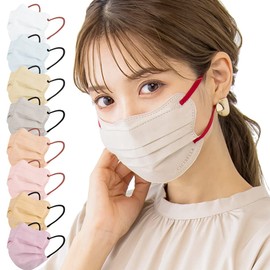 [millarouge] バイカラーマスク マスク 不織布 3Dマスク 4Dマスク 立体マスク 冷感 血色マスク 不織布マスク カラー マスク 立体 くちばし 使い捨て 小顔マスク 薄型マスク バイカラー チークマスク 耳が痛くならない 20枚入 (4D, サンドベージュ) bgeq