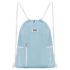WANDF Drawstring Backpack Sports Gym Sackpack with Mesh Pockets Water