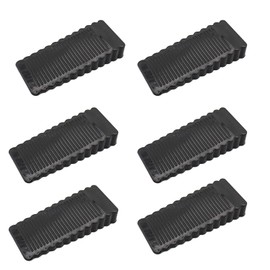 PrimeBlis Door Stopper, Sliding Door Lock, Set of 6, Stopper, Sliding Door, Push Door, Fixed Door, Indoor Pushing Door, Sliding Door, Entrance, Door Stopper, Easy to Store (6, Black)