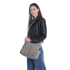 MHCNLL Crossbody Bag with Anti Theft RFID Pocket - Women Lightweight Water-Resistant Purse (light grey)