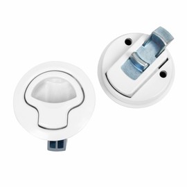 Boat Slam Latch 2" Lift Handle Deck Hatch Stainless Steel Zinc Alloy Flush Latches (White/Silver/Black),Boat Hardware,Fits Door thicknesses rangingfr 0.078" to 0.787" (2mm to 20mm),Pack of 2 (White)