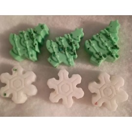 Homemade Handmade Decorative Christmas Tree &Snowflake  Soaps for your home or gifting