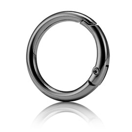 QIUTIMIY Pack of 15 Round Lobster Ring O-Ring Metal Round Spring Split Rings for Handbags, Keychains, Buckles, Bags, Purses, Gun Black