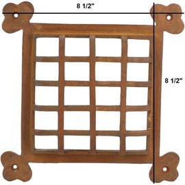 A29 Speakeasy Door Grill with Viewing Door, Rust Large Size