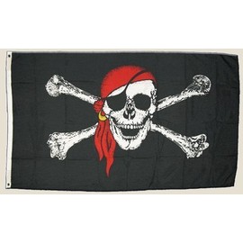 Prom 5Ft X 3Ft Flag Pirat Rotes Tuch