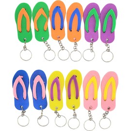 Zugar Land Colorful Flip Flop Keychains (12 Pack) 2.5" Luau Sandal Key Chains. Rubber. Great for Party Favor, Backpack Purse, Luggage, Prizes, Giveaways. (Pack of, 12)