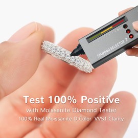 ceerom Moissanite Eternity Ring for Women D Color VVS1 Clarity Wedding Ring S925 Sterling Silver 18K White Gold Plated Genuine Moissanite Promise Wedding Band (2CTTW 3 Row Round Cut, 6.5)