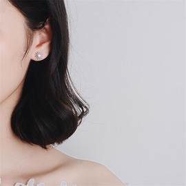 Moon Earrings for Women, Trendy Vintage Large Waterdrop Moon Gold Sun Dangle Earrings Unique Blue Crystal Silver Fish Hook Earrings for Teen Girls Jewelry Gifts (Silver)