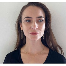 Austin Down To Earth, Lace Chain Layered Necklaces For Women, Everyday Choke, Stackable Trendy, Adjustable Length (14k Gold Filled, 15-17 inches)