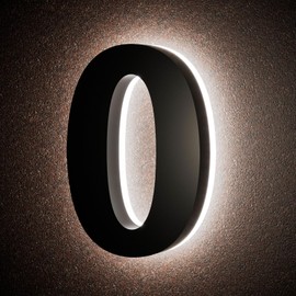 LLtronation 6 Inch Backlit House Numbers for Outside, Stainless Steel, LED Illuminated Home Address Number, Modern Lighted Address Signs for Houses, Restaurant, Waterproof