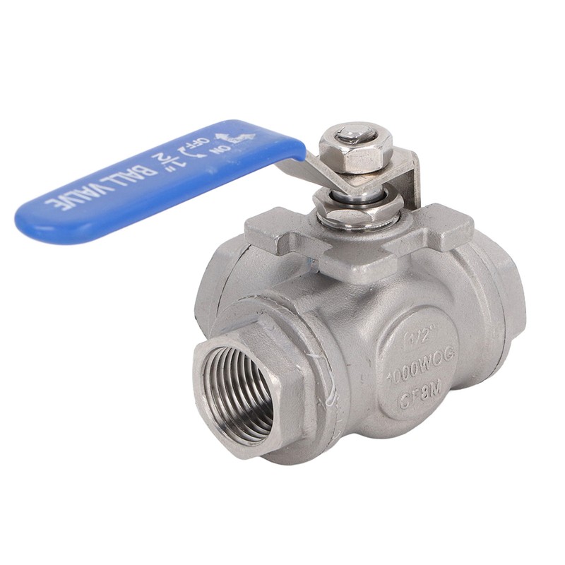 3 Way Ball Valve 1/2in DN15 304 Stainless Steel Female