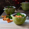 ECODECO Soup Bowls with Handles - Ceramic - Polka Dot