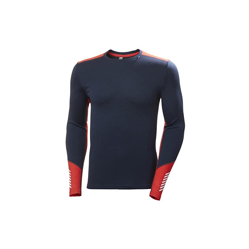 Helly Hansen Men's Lifa Merino Midweight Crew Shirt, Navy, L