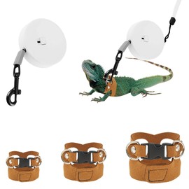 Bearded Dragon Harness and Leash Set - Escape Proof Lizard Reptiles Harness with 9.8 ft Detachable Leash for Reptile Hamster Amphibians and Other Small Pet Animals - 3 Sizes