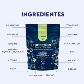 Vitatú | Proception suplemento para hombre con Zinc, Folato, L-Carnitina, Vitamina D3, Q10, Vitamina C, E, Cúrcuma y Jengibre, 60 cápsulas. Vitaminas,