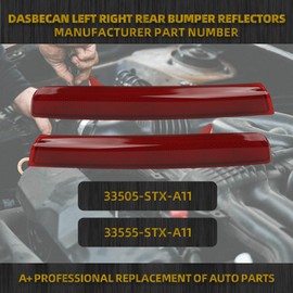 Dasbecan Left Right Rear Bumper Reflector Lamp Compatible with Acura MDX 2010-2013 Driver Passenger Side Reflector Light Trim Replace# 33555-STX-A11 33505-STX-A11