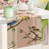 Seliem Spring Summer Birds Table Runner, Chickadee Bluebird Goldfinch Sparrow