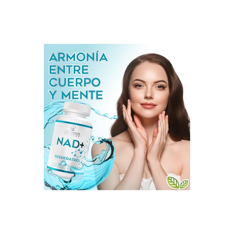 NAD+ Resveratrol de Vitamin Center Frasco con 30 cápsulas de