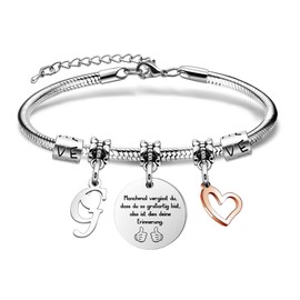 SAMORION 26 Letter Bracelets, Name Gift, Inspirational Bracelet, Sometimes Forget You So Great, Memory Jewellery for Women, Birthday Bracelets for Friend, Christmas Graduation, Stainless Steel