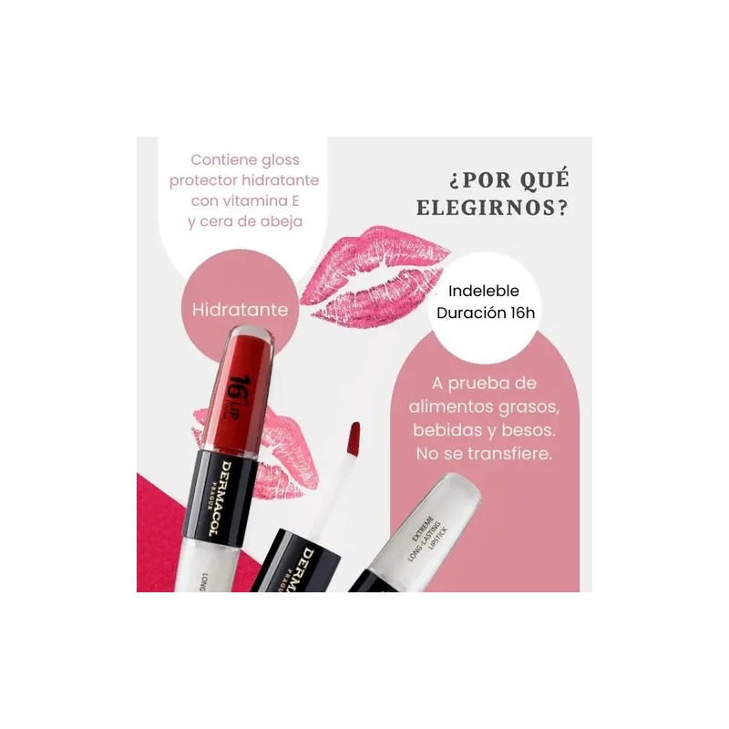 Labial Indeleble Y Gloss 16h Lip Colour Dermacol Vitamina E
