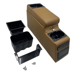 LOOYE Truck Center Console Truck Seat/Bench Organizer for Jeep CJ5 1976-1983,Jeep CJ7 1976-1986,Jeep Wrangler(YJ) 1987-1995 (Brown)