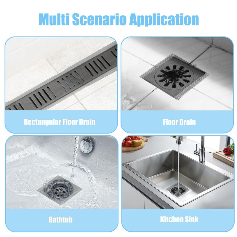 Pack of 2 Hair Strainer Shower Drain Drainer, Disposable Hair