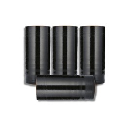 PSBM UV Protection Stretch Wrap, 4 Pack, 18 Inch x 1500 Feet, 80 Gauge, Black Plastic Cling, Hand Shrink Film for Pallet Moving Packing