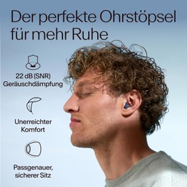 Alpine Silence - Ultra Comfortable Earplugs for Sleeping, Concentrating & Travel - Reusable Hearing Protection Ear Plugs - Innovative V Shape & Soft Plugs in XS/S/M/L - Dark Blue