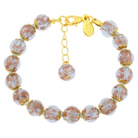 GlassOfVenice Murano Glass Sommerso Bracelet - Ice Champagne