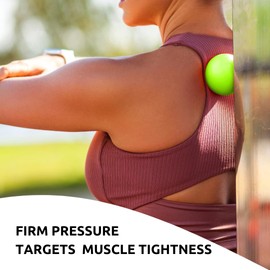 Lacrosse Ball Massage Ball Therapy for Myofascial Release and Physical Therapy, Deep Tissue Trigger Point Ball for Back, Foot Massage Ball, Plantar Fasciitis, Firm 2.5" Diameter 2 Pack (Lime Green)