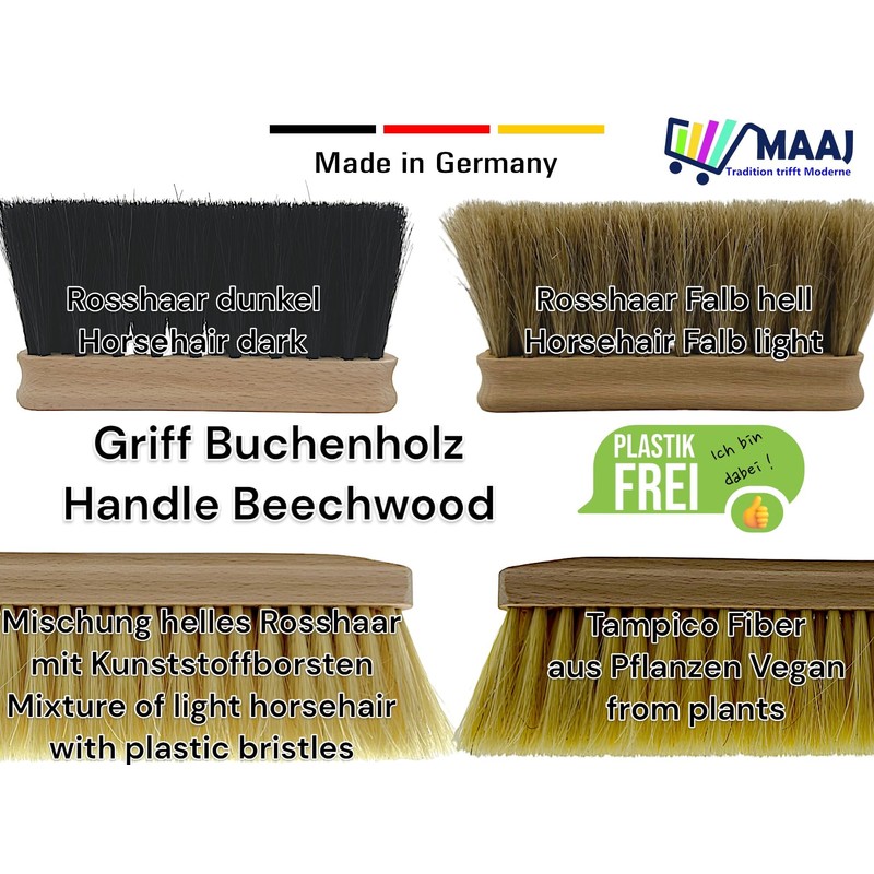 MAAJ Broom 30 cm Made of Natural Wood Stuffed with