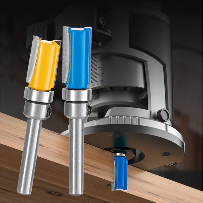 HPMAISON 4PCS 1/4 Inch Shank Flush Trim Pattern Template Router