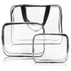 Waterproof Travel Bag with Zipper, Clear (Pack of 3), transparent,