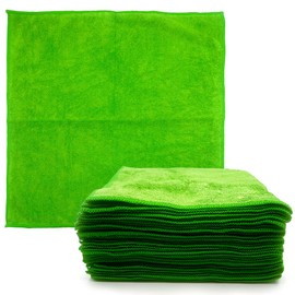 Microfiber Cleaning Cloth, Large Size 40x40cm, Super Absorbent Lint Free Microfibre Cloths Cleaning for Home, Kitchen, Surface, Mirrors, Bathrooms, Motorbike, Car (Green, 10)