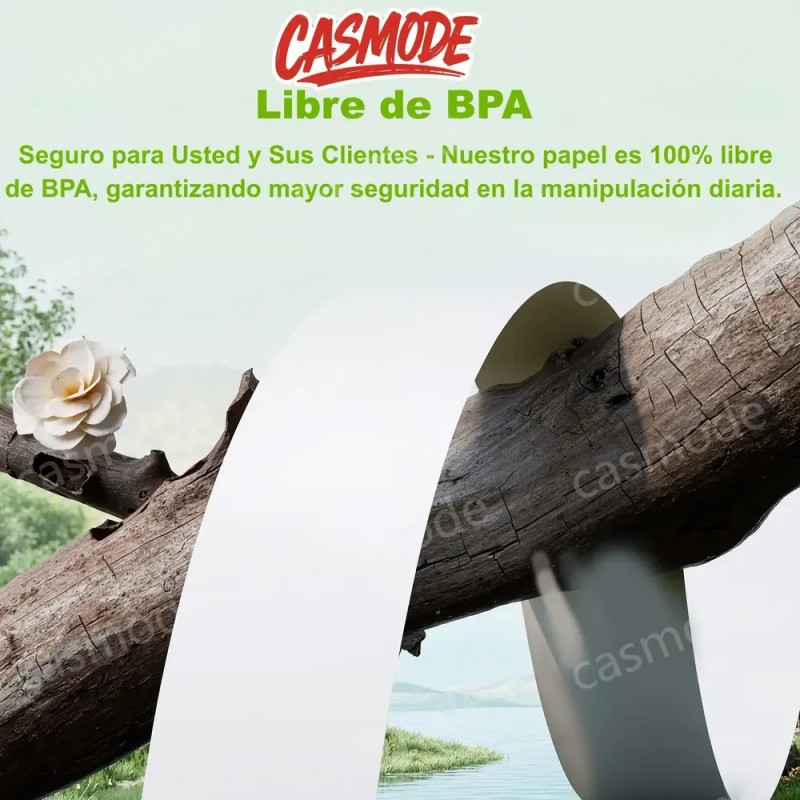 Caja 50 Rollos Papel Térmico Casmode 80x80 Mm Blanco |
