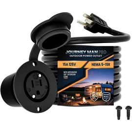 Journeyman-Pro 5279 GCR1 Weatherproof Outdoor Power Outlet, 10 Ft, Black