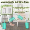 Homestockplus Reusable Wheat Straw Cups with Lids and Silicone Straws,