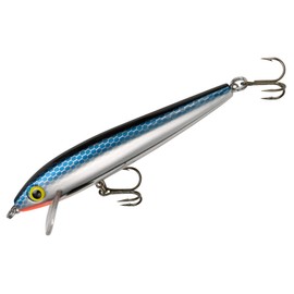 Rebel Lures Tracdown Minnow Slow-Sinking Crankbait Fishing Lure - Great for Bass, Trout and Walleye, Slick Black Minnow, 3 1/2 in, 3/8 oz