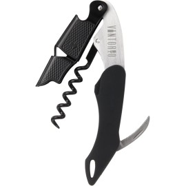 Vintorio Professional Waiters Corkscrew - Wine Key with Ergonomic Black