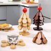 Tree Insulation Pad, Christmas Tree Shaped Tripod, Wooden Foldable Pot