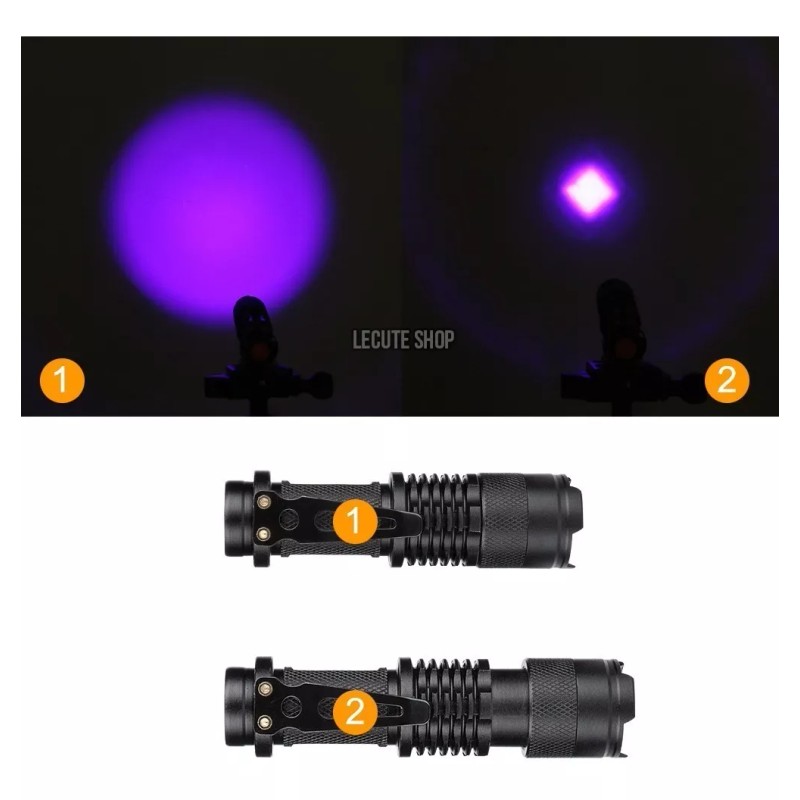 Led Lampara Tactica Uv Luz Negra Led Q5 1200 Lumens