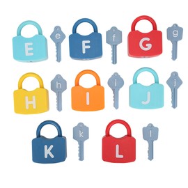 Plastic Children Early Educational Cognitive Learning Numbers Locking Preschool ToyEFGHIJKL Alphabet