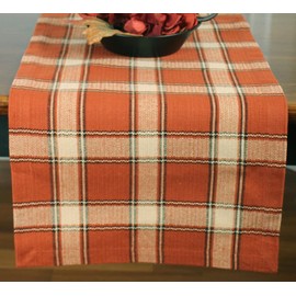 Harvest Moon Orange Cotton Table Runner 14" x 36" Primitive, Country, Rustic Home Decor
