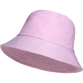 ASD Accessories Bucket Hat Unisex Cotton Fisherman Sun Cap Summer Beach Fishing Bucket Hat for Mens Womens (Baby Pink)